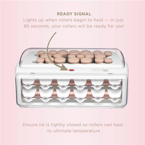 Ceramic Flocked Hot Rollers – 20-Piece Set for Long-Lasting Voluminous Curls - Picture 3 of 7